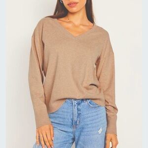 American Eagle Cozy Soft Relax Long Sleeve V-Neck Pullover Women's Sweater Sz XL